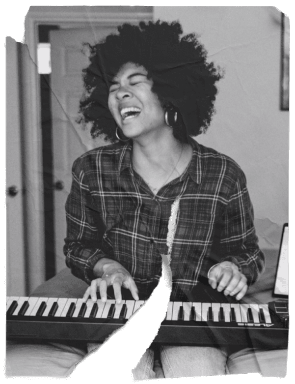 worshipper playing piano