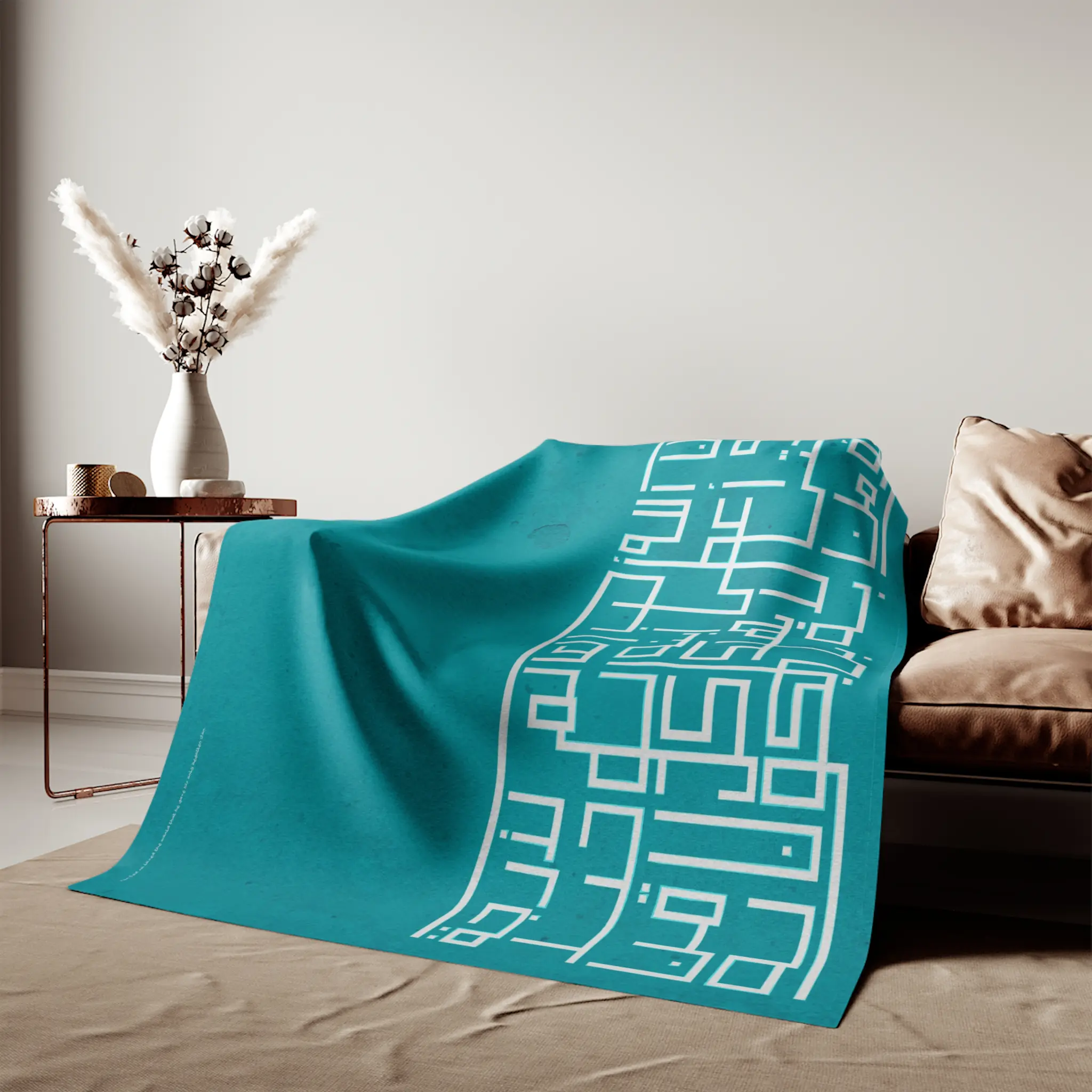 "For God so Loved the World..." Inspirational Arabic Blanket - Cozy Lounge Throw (John 3:16) - Image 3