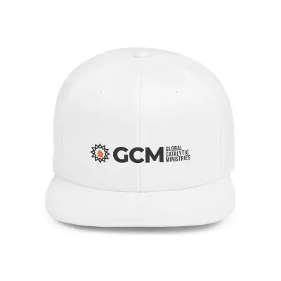 GCM White Flat Bill Snapback