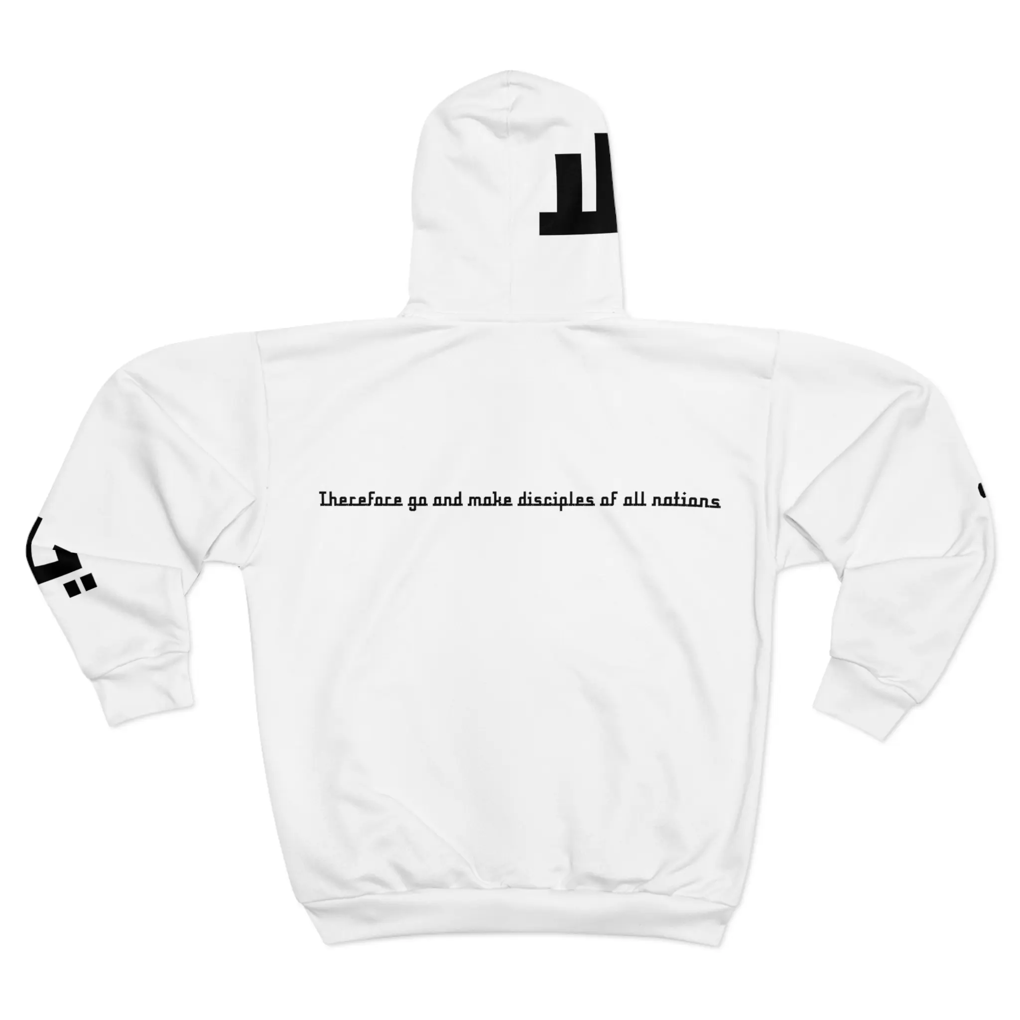 “Let’s Go, Friend” – Arabic Disciple-Making Hoodie with Matthew 28:19 Back Design - Image 3