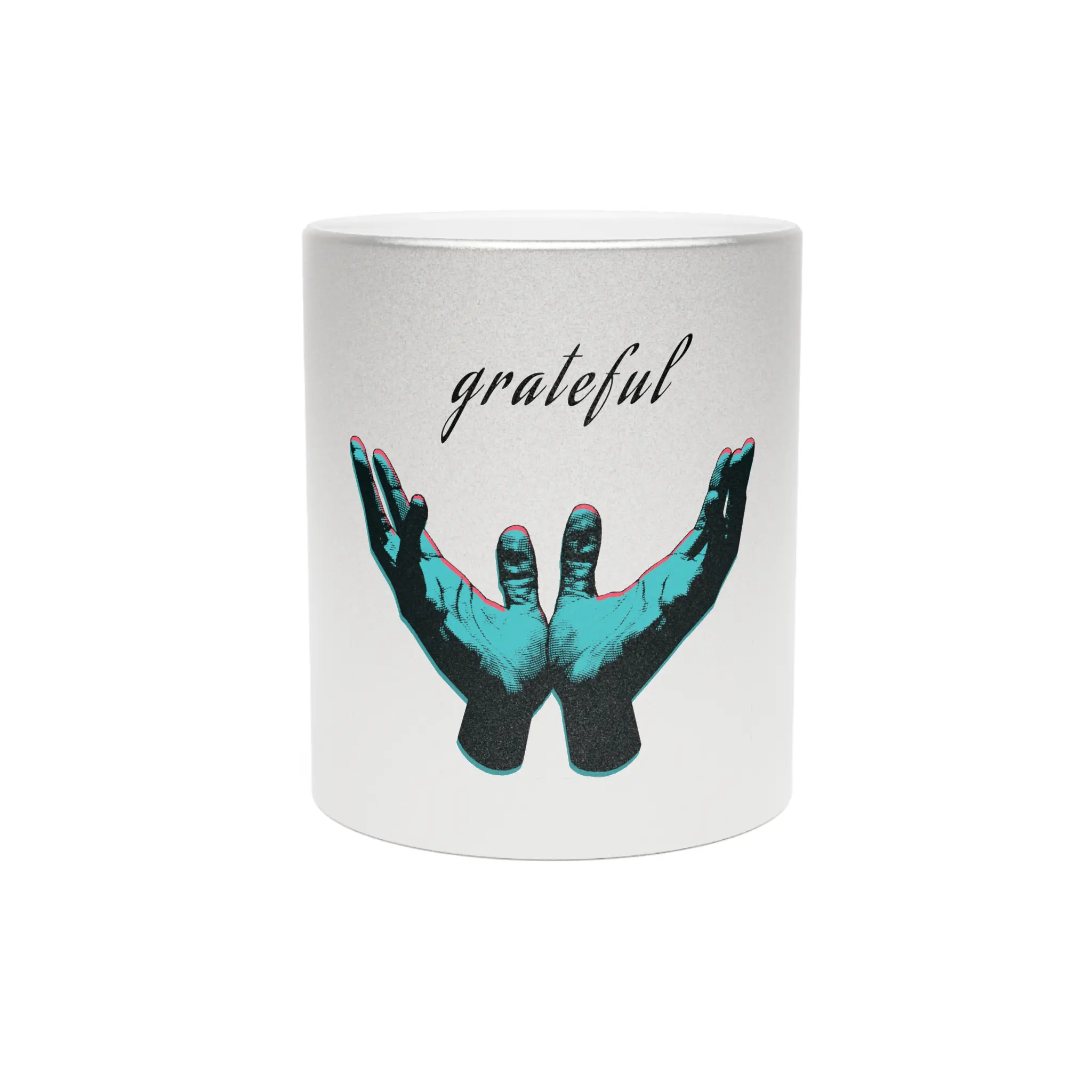 Metallic Mug - 'Grateful' Design for Coffee Lovers