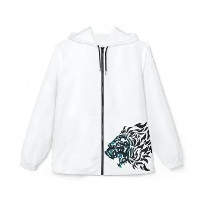 Tribal Lion Windbreaker Jacket - Stylish & Weather-Resistant Outerwear