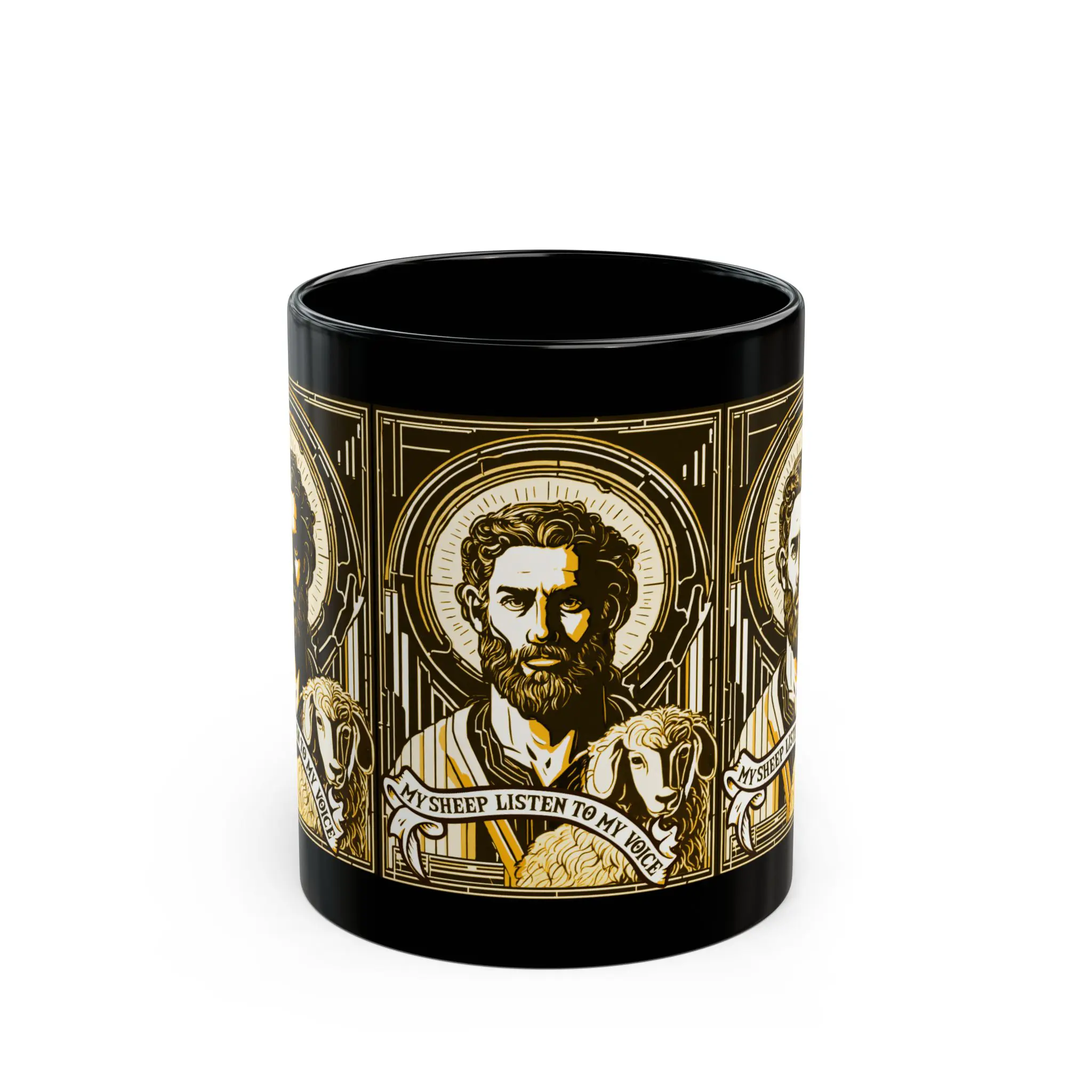 'My Sheep Listen to My Voice' – Orthodox Church Styled Icon Mug
