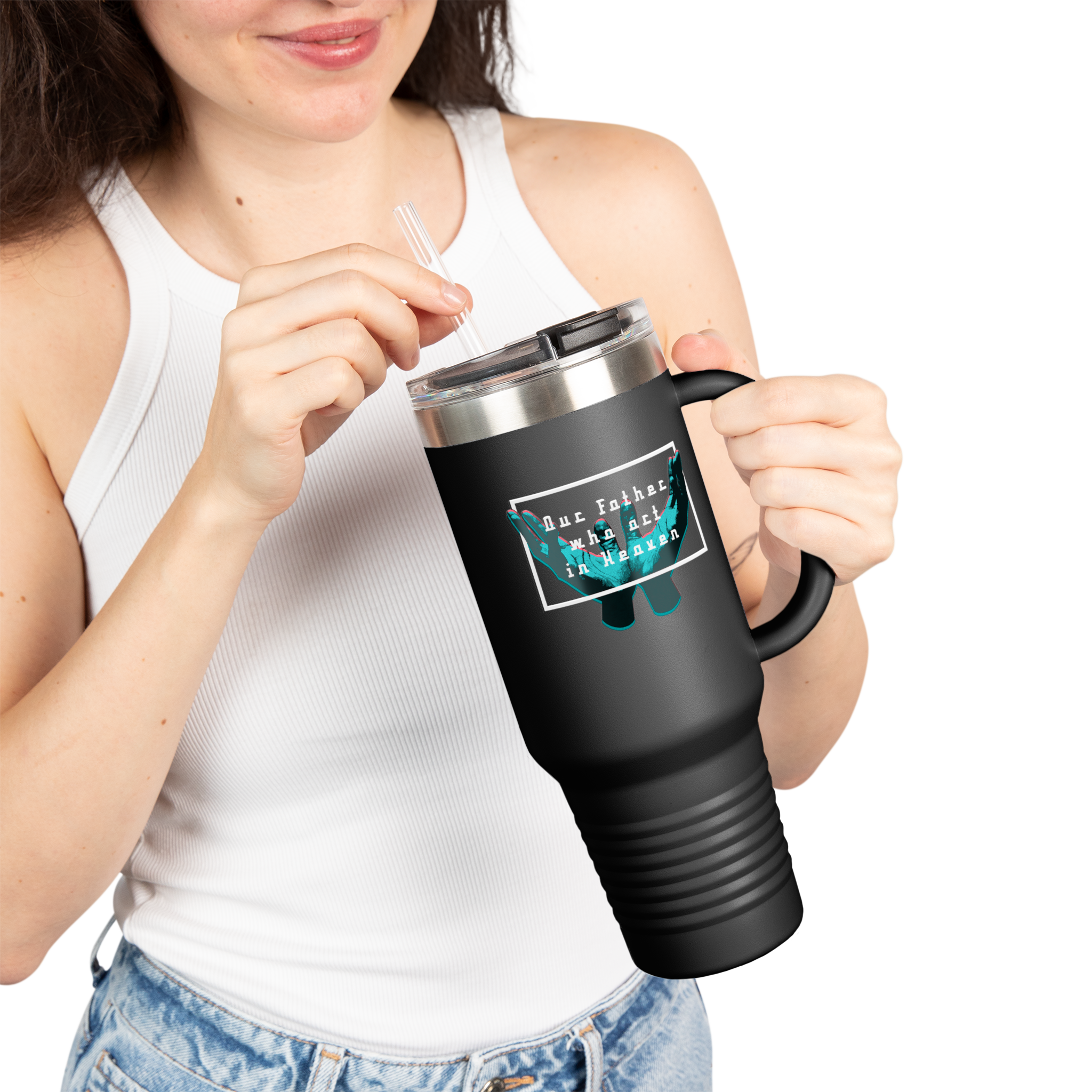 Eco-Friendly Insulated Travel Mug - 40oz with Inspirational Design - Image 2