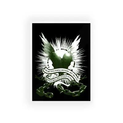 Inspirational Wall Art Poster with Wooden Frame - 'Always Owe Love to Each Other'