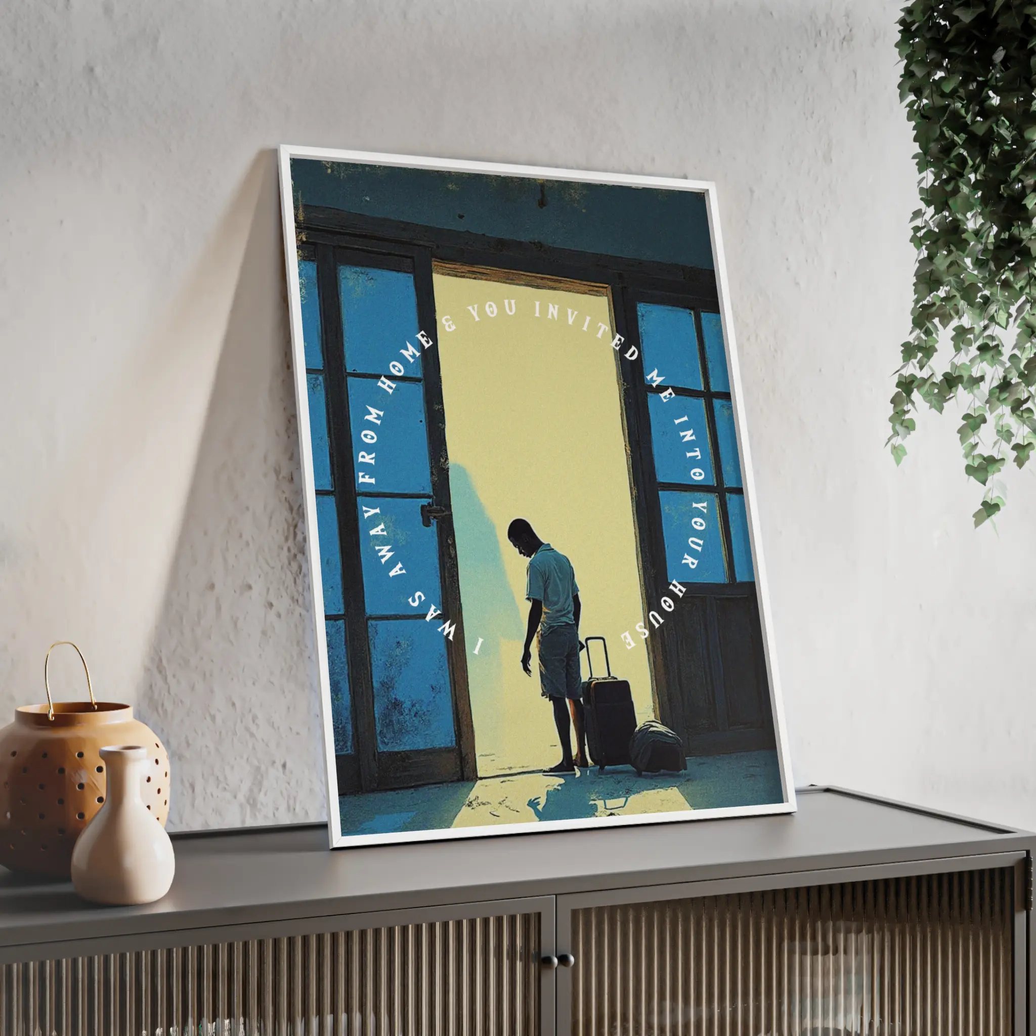 “I Was Away, and You Took Me In” – Framed Scripture Poster (Matthew 25:35) - Image 15