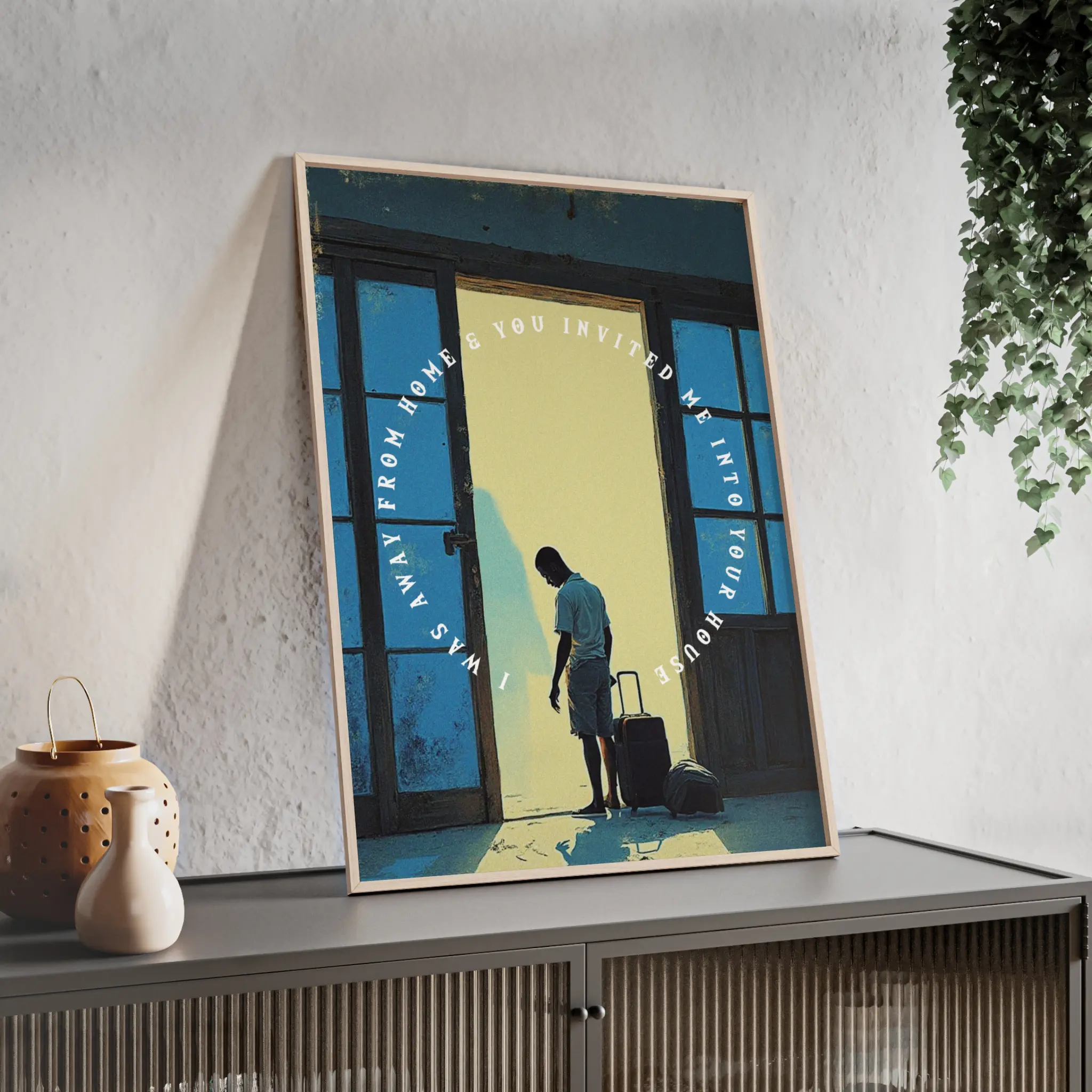 “I Was Away, and You Took Me In” – Framed Scripture Poster (Matthew 25:35) - Image 11