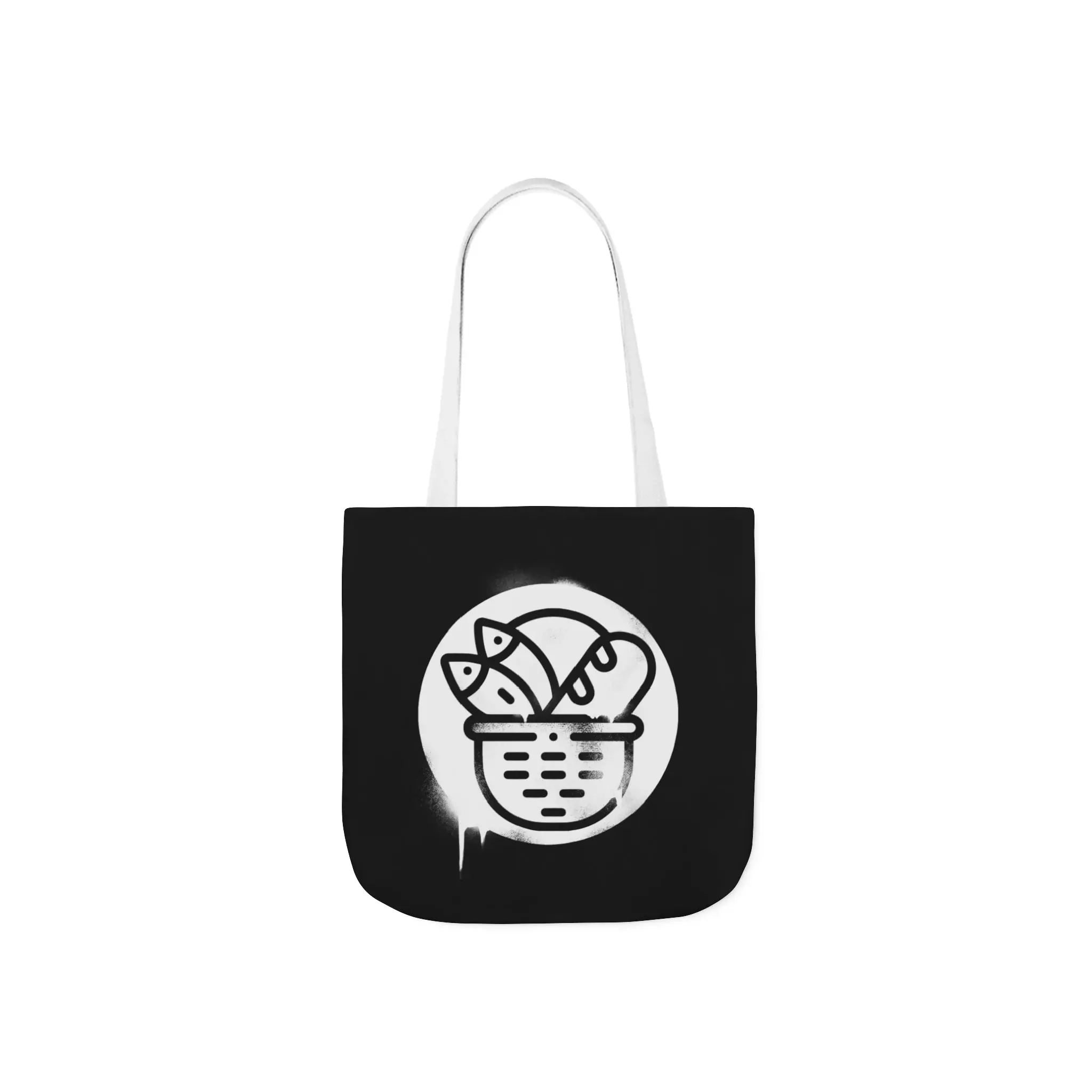 Black & White Carry Tote – “Two Fish” Design with Scripture - Image 5