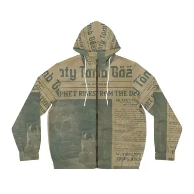 Rustic Vintage Full Zip Hoodie – “Empty Tomb” Design