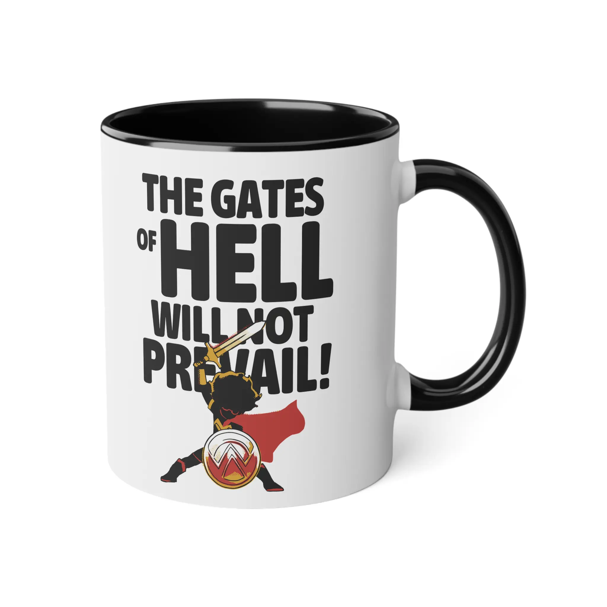 White Ceramic Mug – “The Gates of Hell Will Not Prevail” (Matthew 16:18) – 11oz