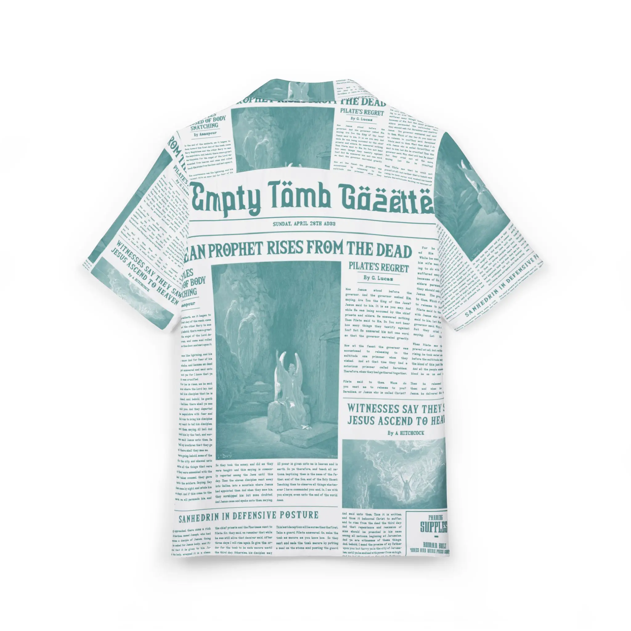 Hawaiian Button-Down Shirt – “Empty Tomb” Design - Image 3