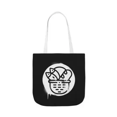 Black & White Carry Tote – “Two Fish” Design with Scripture