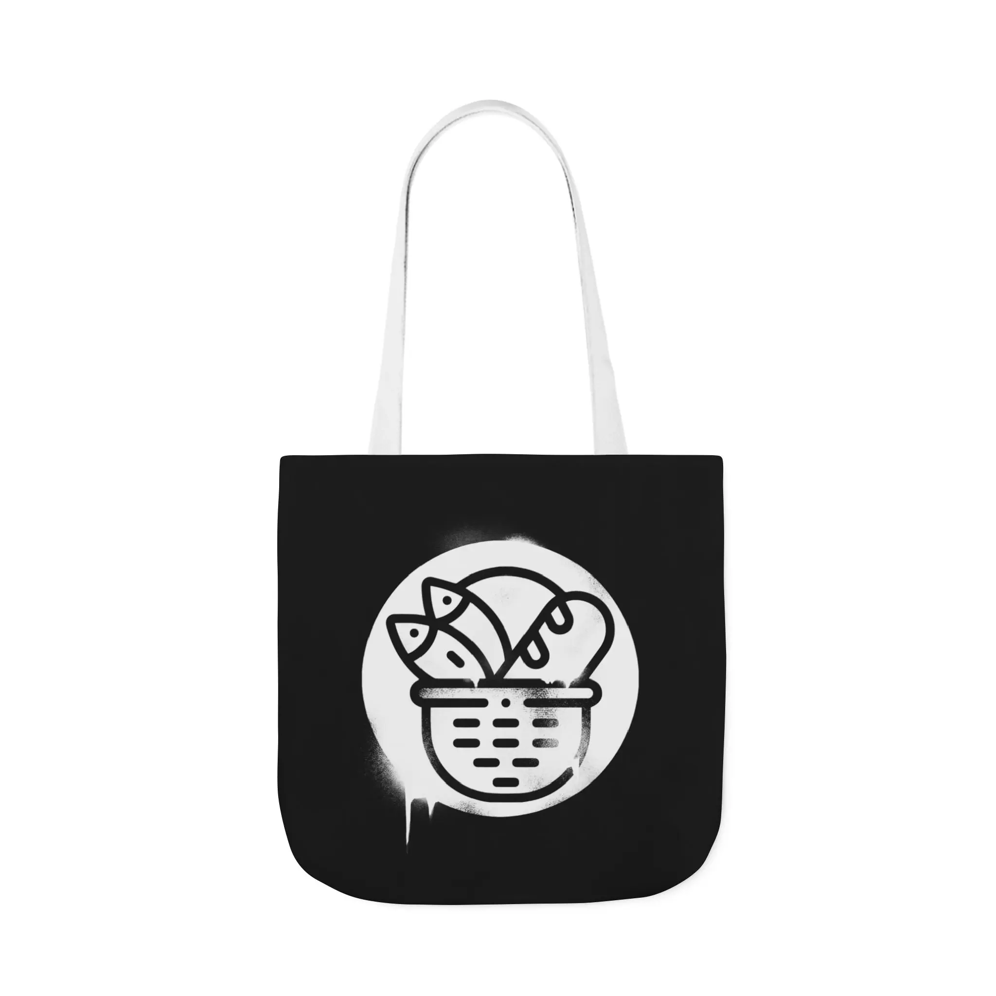 Black & White Carry Tote – “Two Fish” Design with Scripture