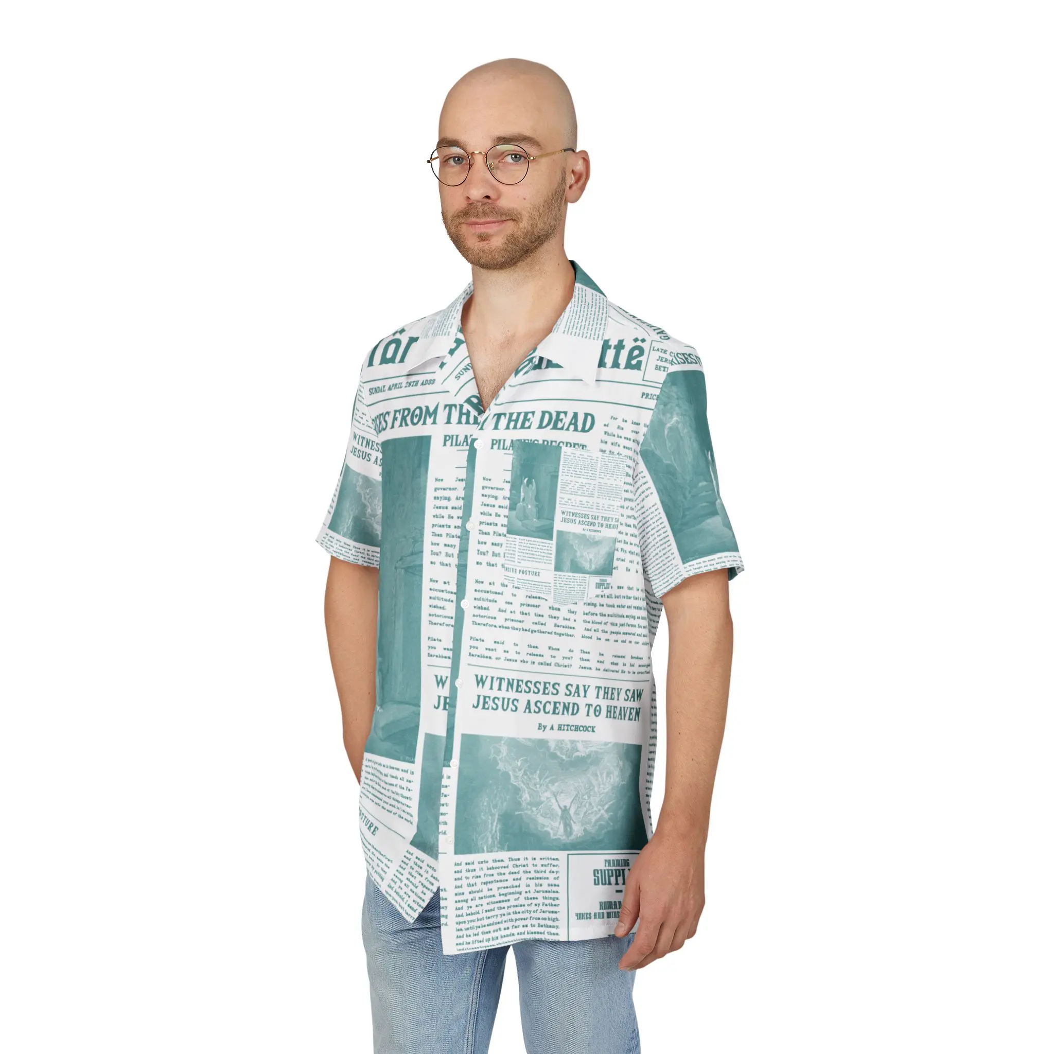 Hawaiian Button-Down Shirt – “Empty Tomb” Design - Image 4