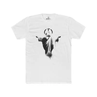 Ascended Son T-Shirt – Jesus with Halo & Cross Design
