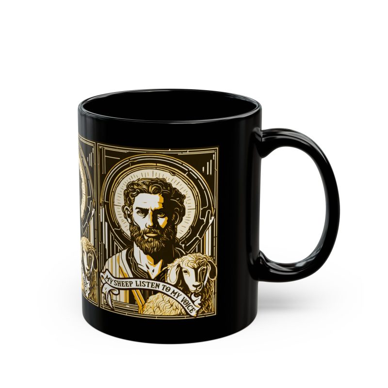 'My Sheep Listen to My Voice' – Orthodox Church Styled Icon Mug - Image 2
