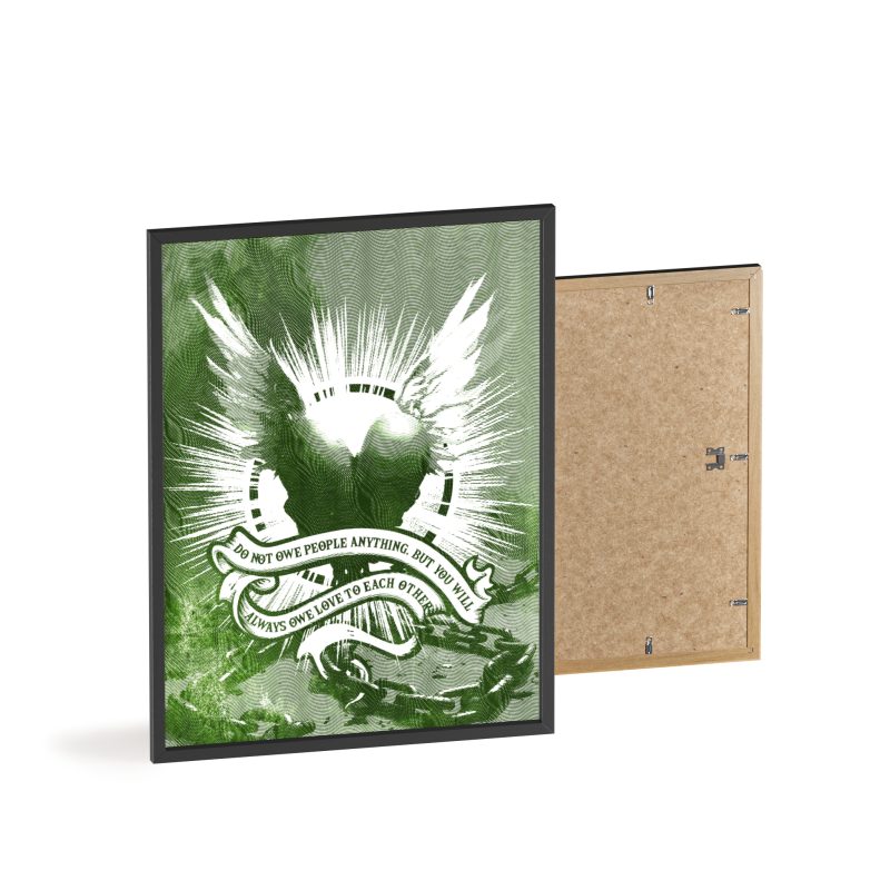Inspirational Wall Art Poster with Wooden Frame - 'Always Owe Love to Each Other' - Image 2