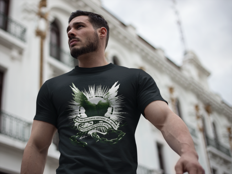 'Always Owe Love to Each Other' – Black Softstyle Tee Inspired by Romans 13:8" - Image 2