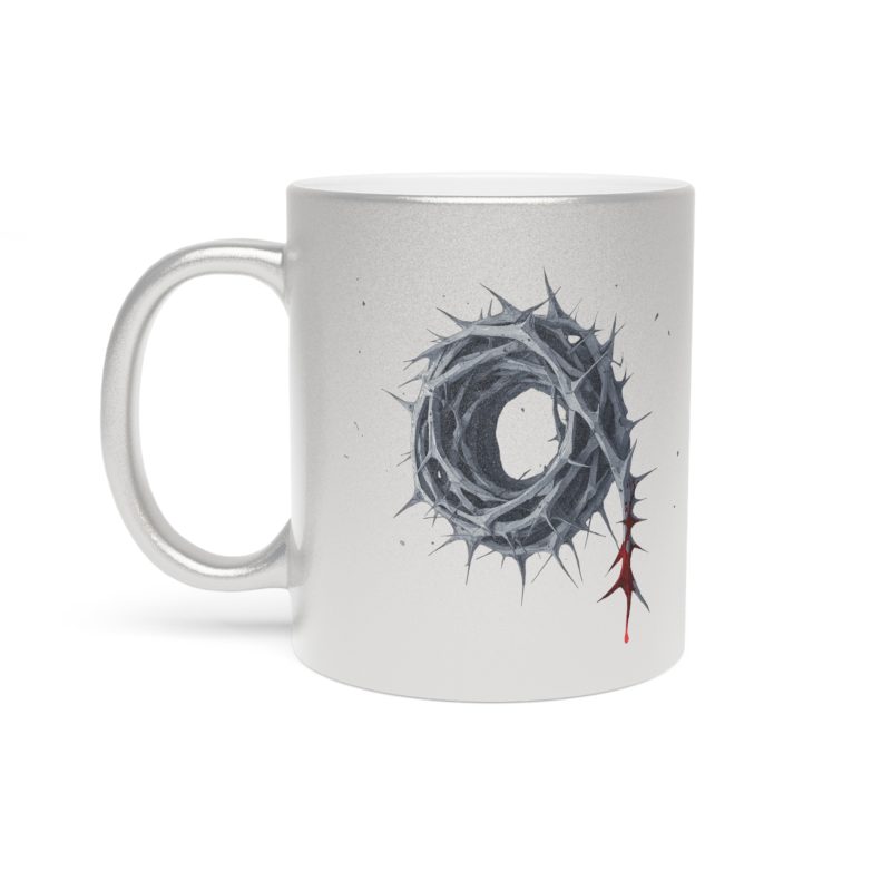 Crown of Thorns Series – Artistic Metallic Mug with Crown of Thorns Design - Image 3
