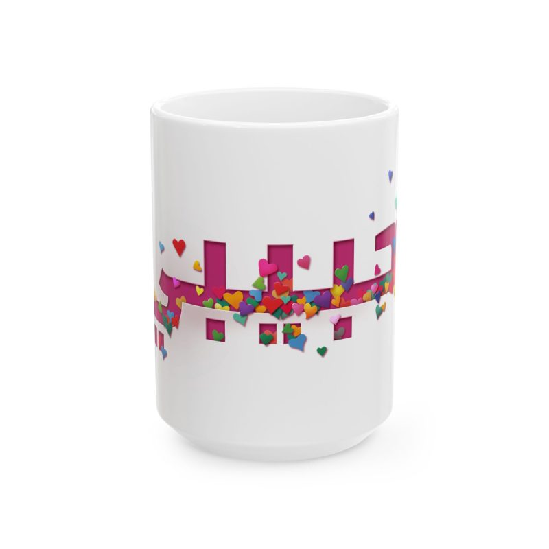 Colorful Hearts Design Ceramic Mug 'Habibi'- Perfect for Gifts - Image 5
