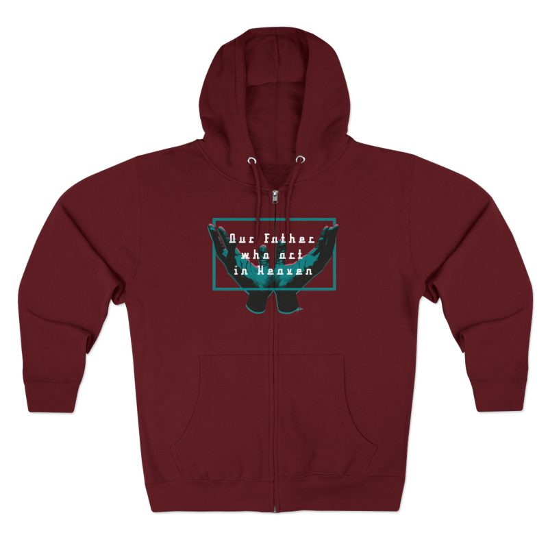 Lightweight Zip Hoodie – "Our Father Who Art in Heaven" (English Text) - Image 5
