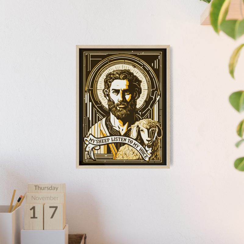 "My Sheep Hear My Voice" – Framed Scripture Poster (John 10:27) - Image 2