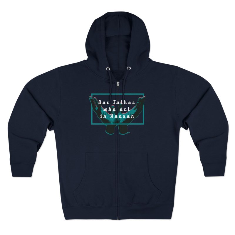 Lightweight Zip Hoodie – "Our Father Who Art in Heaven" (English Text) - Image 4
