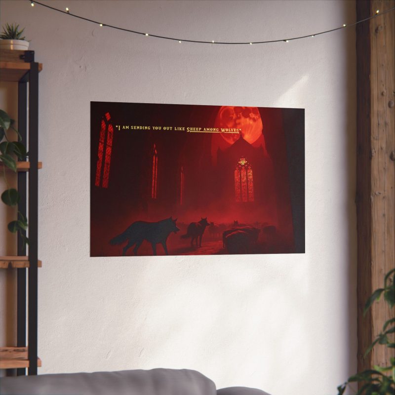 Inspirational Matte Horizontal Poster - 'Sheep Among Wolves' Wall Art - Image 7