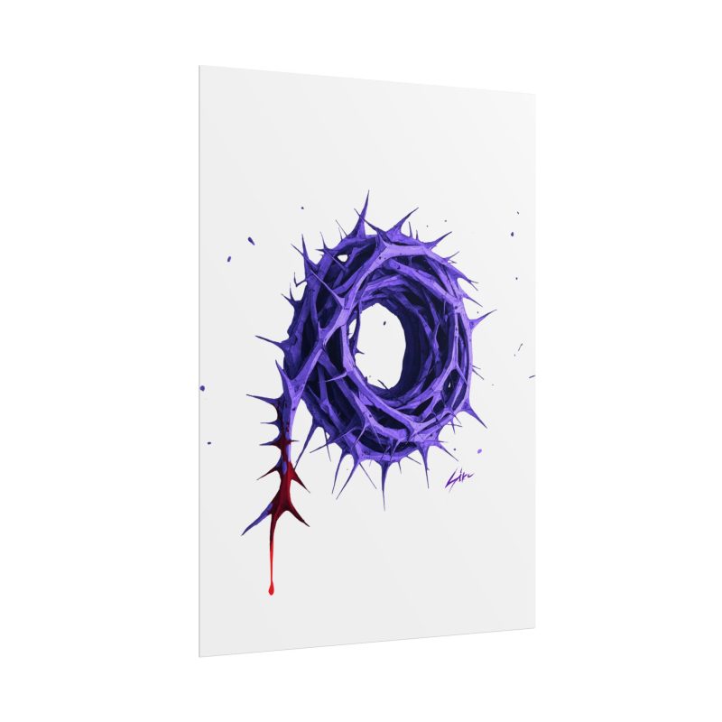 “Royal Sacrifice” – Crown of Thorns Abstract Art Poster (Purple Edition) - Image 4