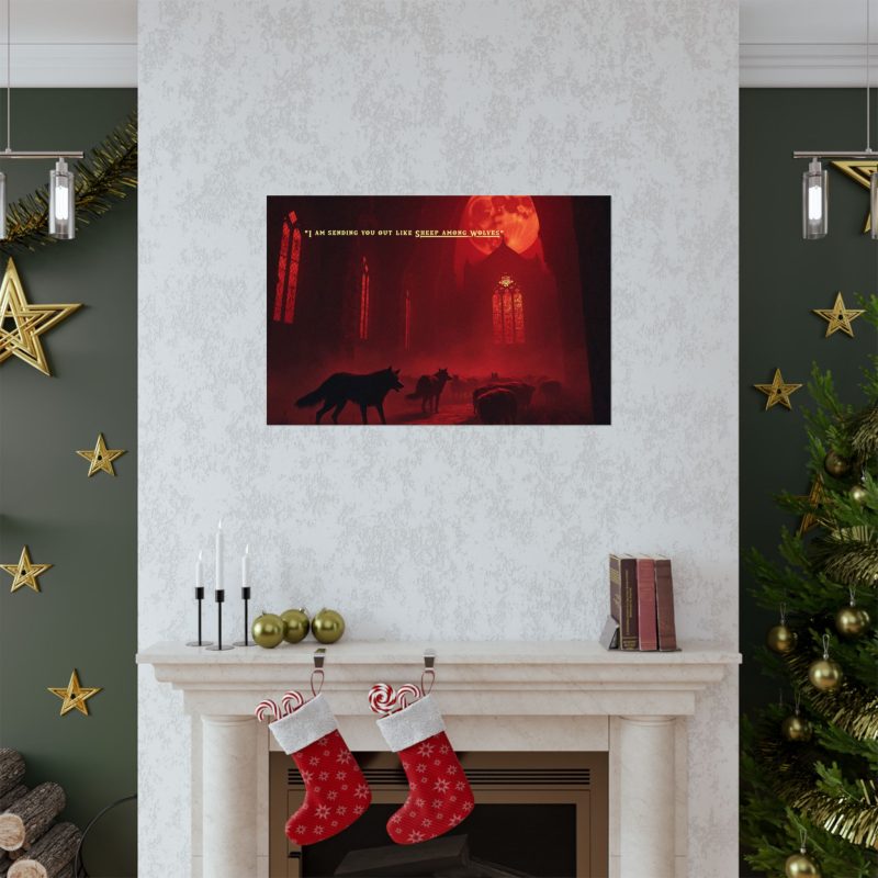 Inspirational Matte Horizontal Poster - 'Sheep Among Wolves' Wall Art - Image 3