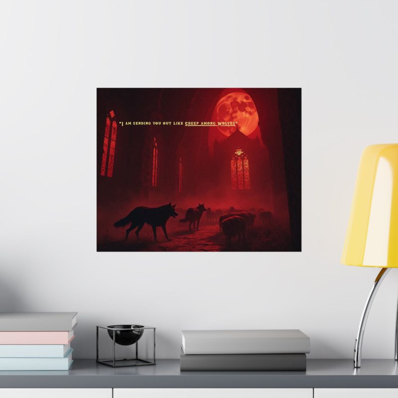 Inspirational Matte Horizontal Poster - 'Sheep Among Wolves' Wall Art - Image 2