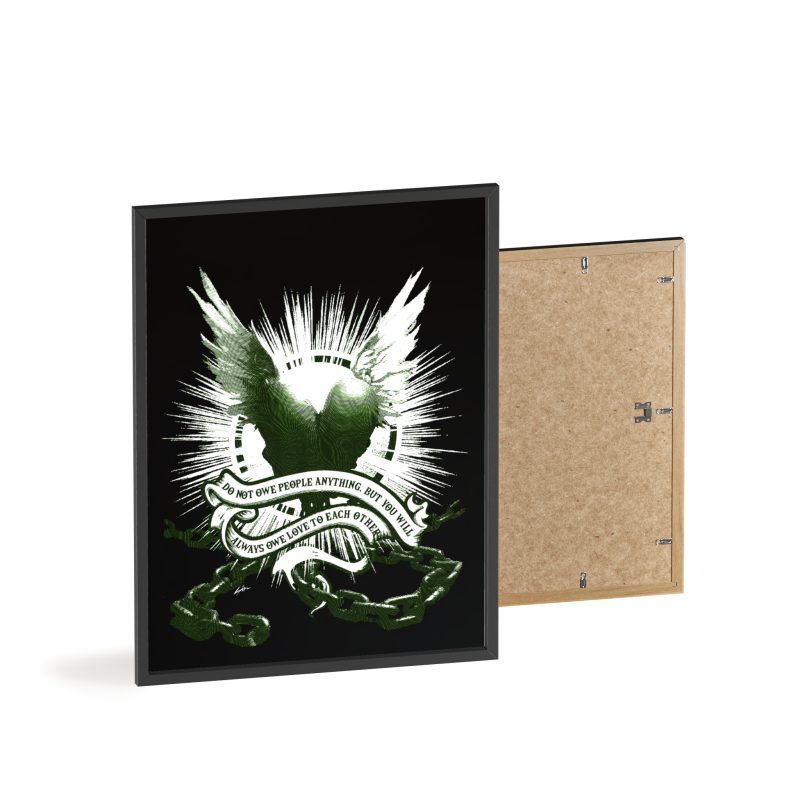 Inspirational Wall Art Poster with Wooden Frame - 'Always Owe Love to Each Other' - Image 32