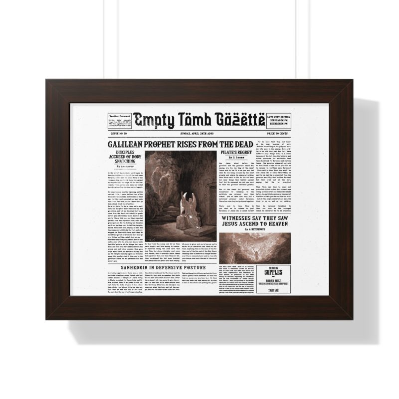 Framed Vintage Newspaper Poster – “Galilean Prophet Rises from the Dead” (White Background) - Image 11