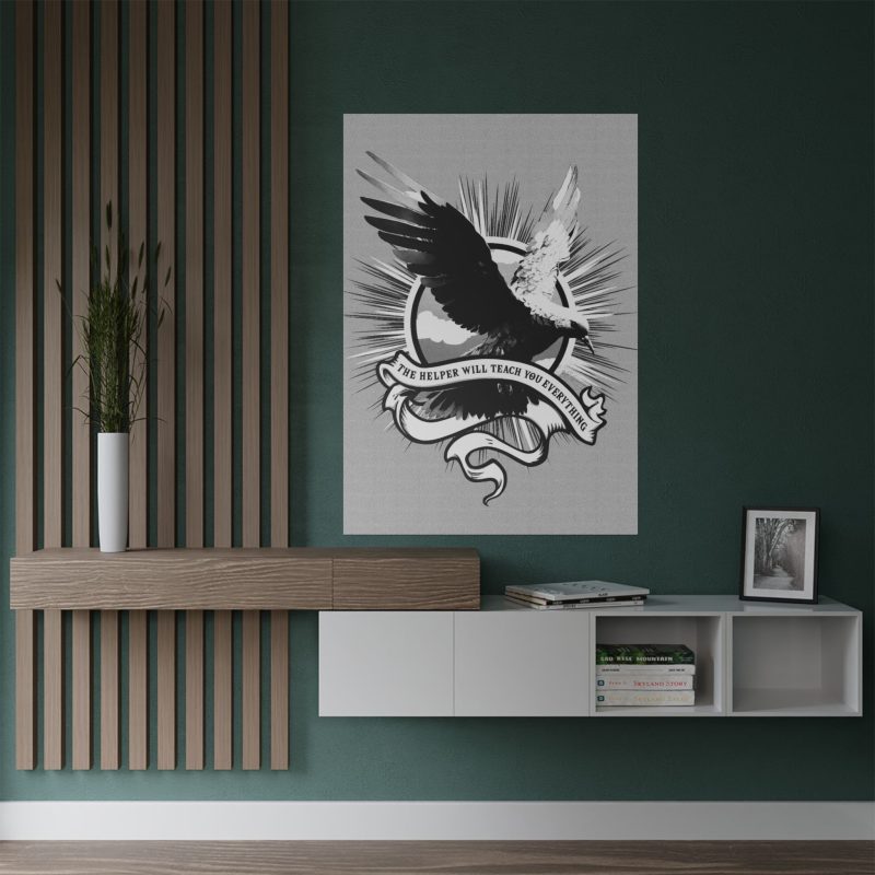 “The Holy Spirit Will Teach You” – Black & White Etched Poster (John 14:26) - Image 12