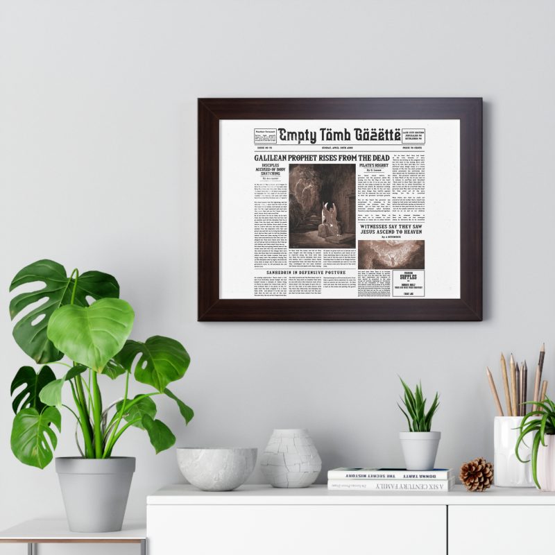 Framed Vintage Newspaper Poster – “Galilean Prophet Rises from the Dead” (White Background) - Image 12