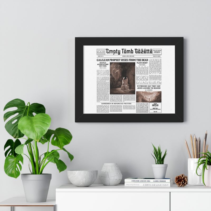 Framed Vintage Newspaper Poster – “Galilean Prophet Rises from the Dead” (White Background) - Image 5