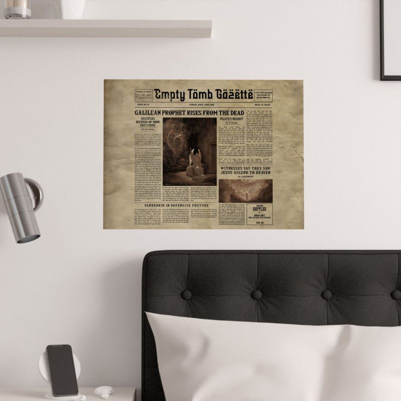 Vintage Newspaper-Style Satin Poster – “Galilean Prophet Rises from the Dead” - Image 2