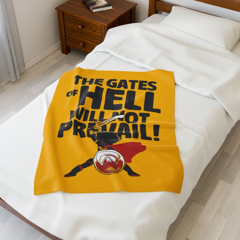 Velveteen Plush Blanket – “The Gates of Hell Will Not Prevail” (Matthew 16:18) - Image 11