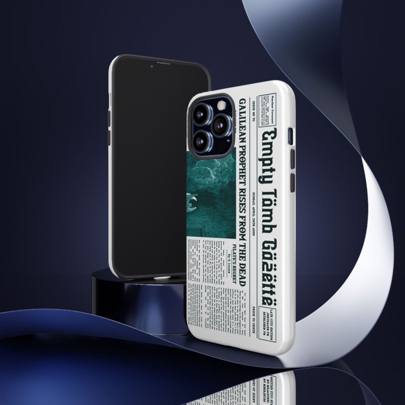 Vintage “Empty Tomb” Newspaper Phone Case – He Is Risen White Edition - Image 5