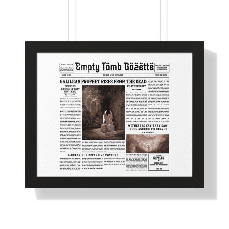 Framed Vintage Newspaper Poster – “Galilean Prophet Rises from the Dead” (White Background) - Image 6