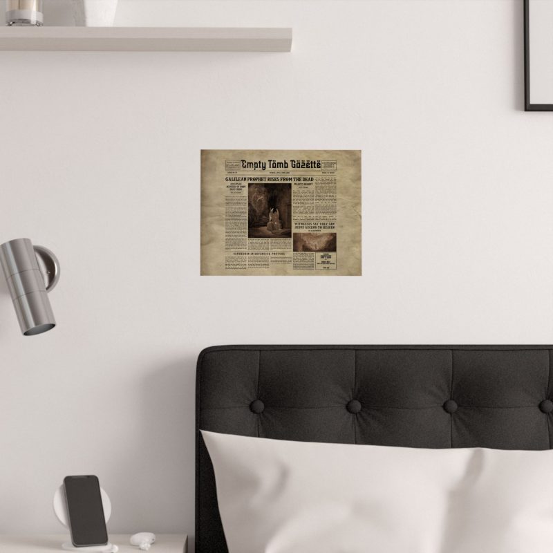 Vintage Newspaper-Style Satin Poster – “Galilean Prophet Rises from the Dead” - Image 4