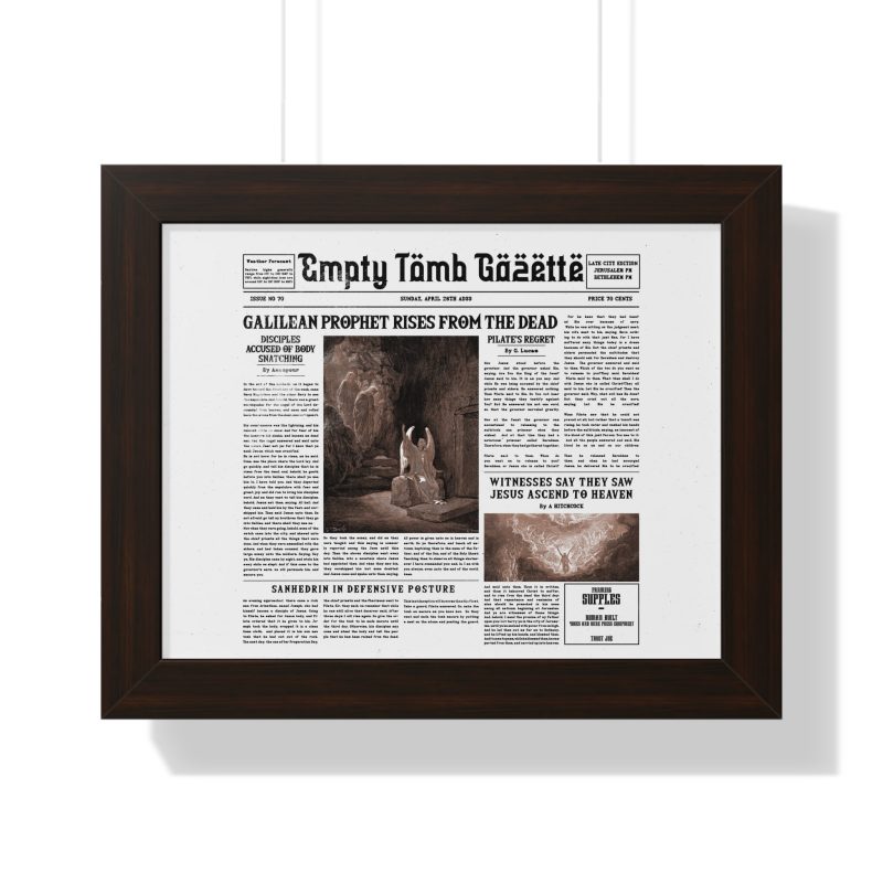 Framed Vintage Newspaper Poster – “Galilean Prophet Rises from the Dead” (White Background) - Image 8
