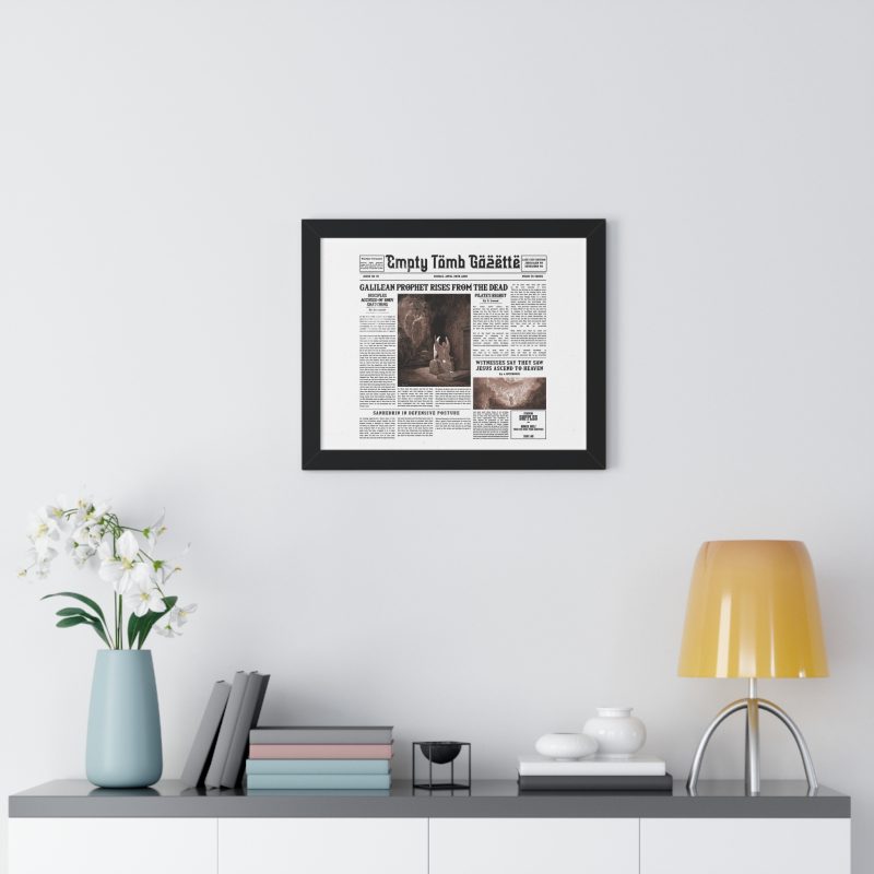 Framed Vintage Newspaper Poster – “Galilean Prophet Rises from the Dead” (White Background) - Image 7