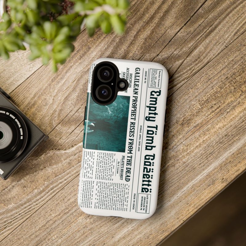 Vintage “Empty Tomb” Newspaper Phone Case – He Is Risen White Edition - Image 3