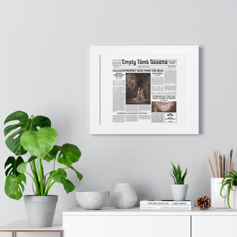 Framed Vintage Newspaper Poster – “Galilean Prophet Rises from the Dead” (White Background) - Image 16