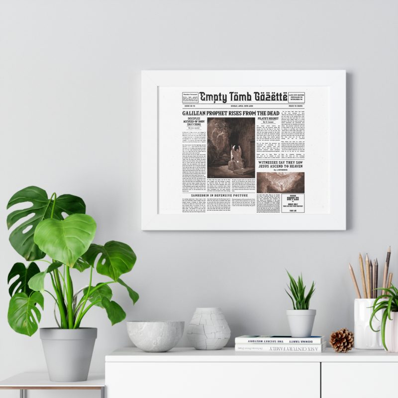 Framed Vintage Newspaper Poster – “Galilean Prophet Rises from the Dead” (White Background) - Image 19