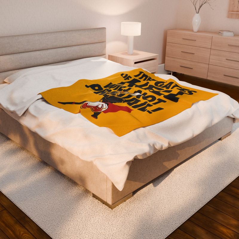 Velveteen Plush Blanket – “The Gates of Hell Will Not Prevail” (Matthew 16:18) - Image 4