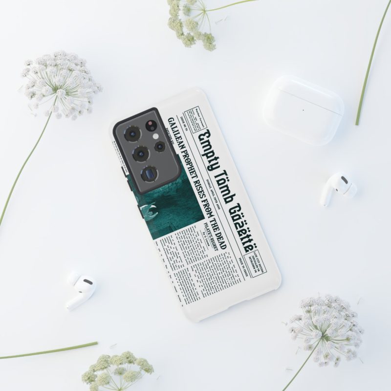 Vintage “Empty Tomb” Newspaper Phone Case – He Is Risen White Edition - Image 6