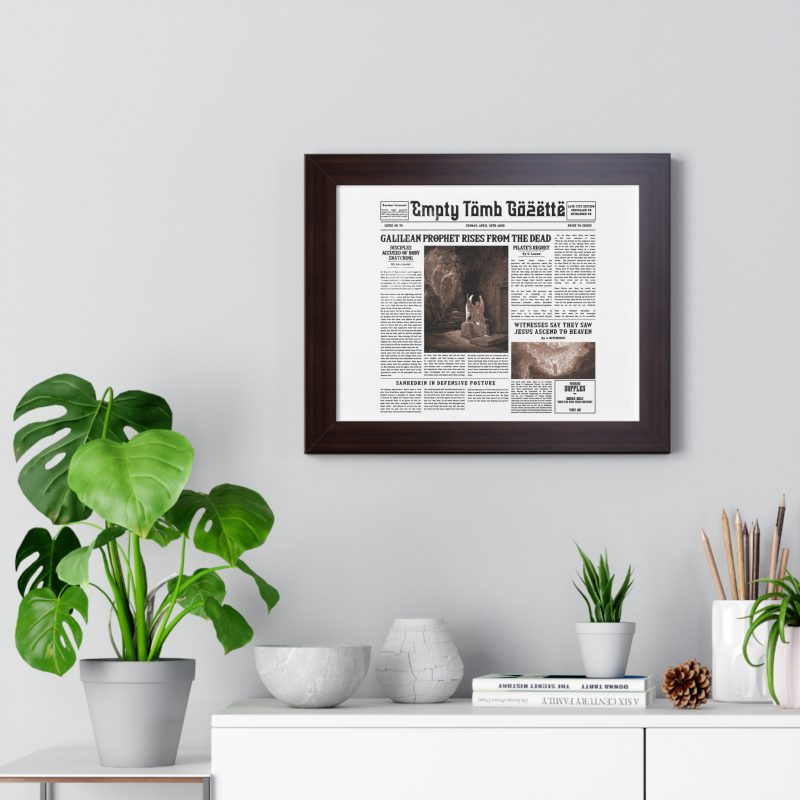 Framed Vintage Newspaper Poster – “Galilean Prophet Rises from the Dead” (White Background) - Image 9