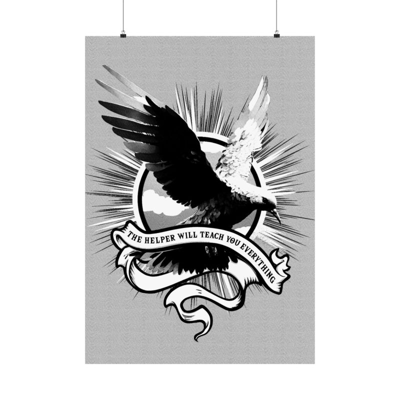 “The Holy Spirit Will Teach You” – Black & White Etched Poster (John 14:26) - Image 11